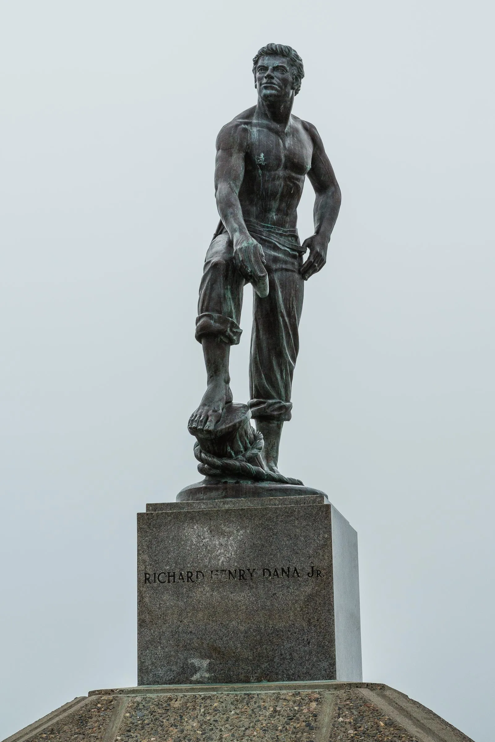 Bronze statue of Richard Henry Dana on its pedestal
