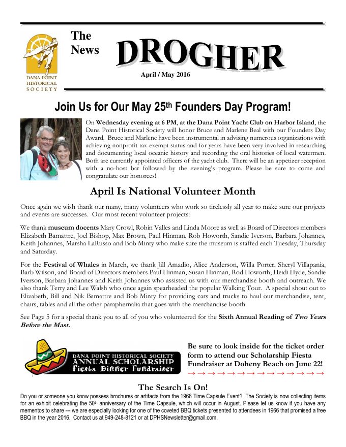 Cover of Drogher: April-May 2016