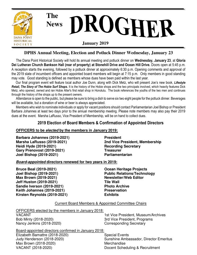 Cover of Drogher: January 2019